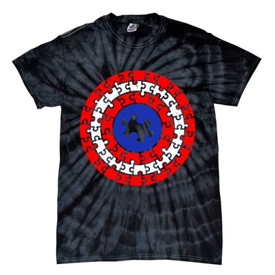 Autism Awareness Captain Puzzle Shield Tie-Dye T-Shirt