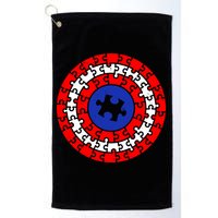 Autism Awareness Captain Puzzle Shield Golf Towel
