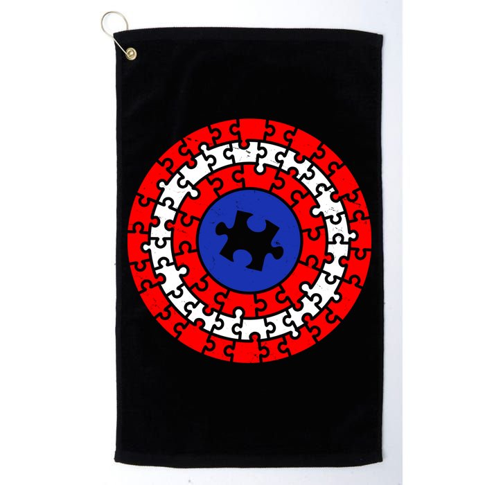 Autism Awareness Captain Puzzle Shield Golf Towel