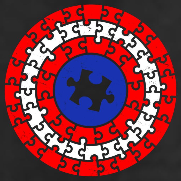 Autism Awareness Captain Puzzle Shield Golf Towel