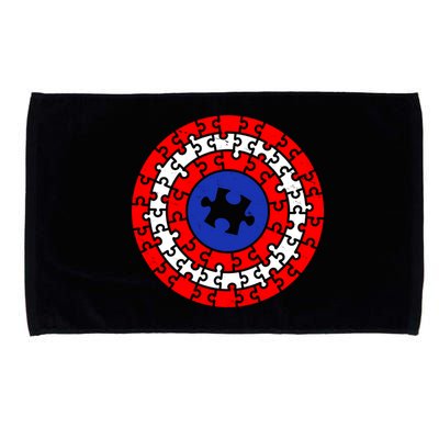 Autism Awareness Captain Puzzle Shield Microfiber Hand Towel