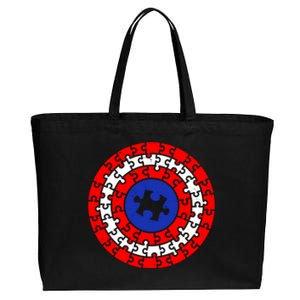 Autism Awareness Captain Puzzle Shield Cotton Canvas Jumbo Tote