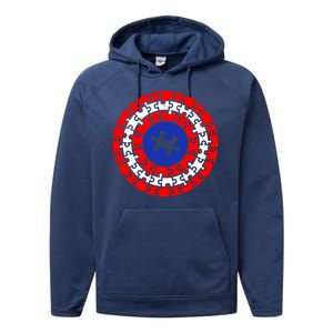 Autism Awareness Captain Puzzle Shield Performance Fleece Hoodie