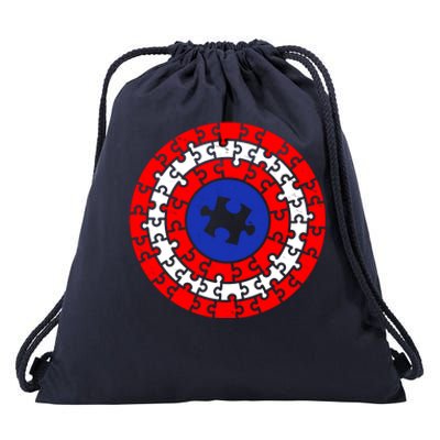 Autism Awareness Captain Puzzle Shield Drawstring Bag