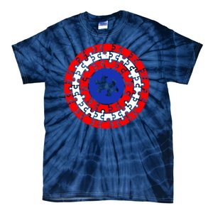 Autism Awareness Captain Puzzle Shield Tie-Dye T-Shirt