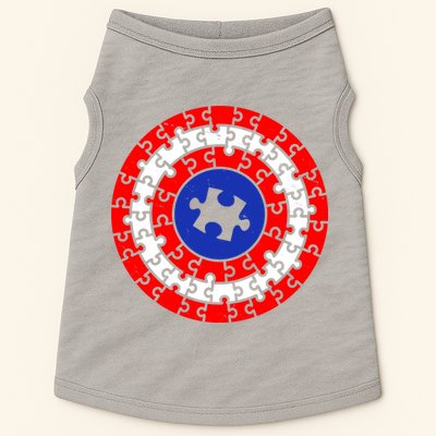 Autism Awareness Captain Puzzle Shield Doggie Tank