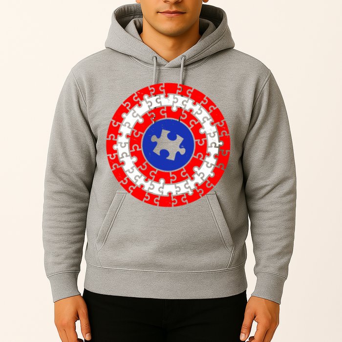 Autism Awareness Captain Puzzle Shield Hoodie