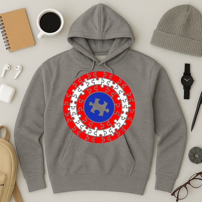 Autism Awareness Captain Puzzle Shield Hoodie