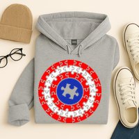Autism Awareness Captain Puzzle Shield Hoodie