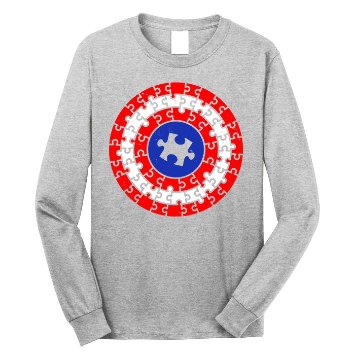 Autism Awareness Captain Puzzle Shield Long Sleeve Shirt