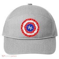 Autism Awareness Captain Puzzle Shield 7-Panel Snapback Hat