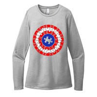 Autism Awareness Captain Puzzle Shield Womens CVC Long Sleeve Shirt