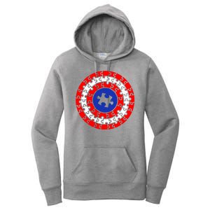 Autism Awareness Captain Puzzle Shield Women's Pullover Hoodie