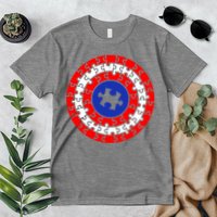 Autism Awareness Captain Puzzle Shield Premium T-Shirt