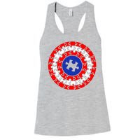 Autism Awareness Captain Puzzle Shield Women's Racerback Tank