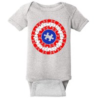 Autism Awareness Captain Puzzle Shield Baby Bodysuit