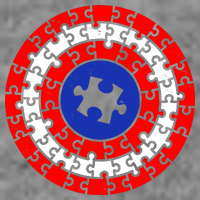Autism Awareness Captain Puzzle Shield Baby Bodysuit