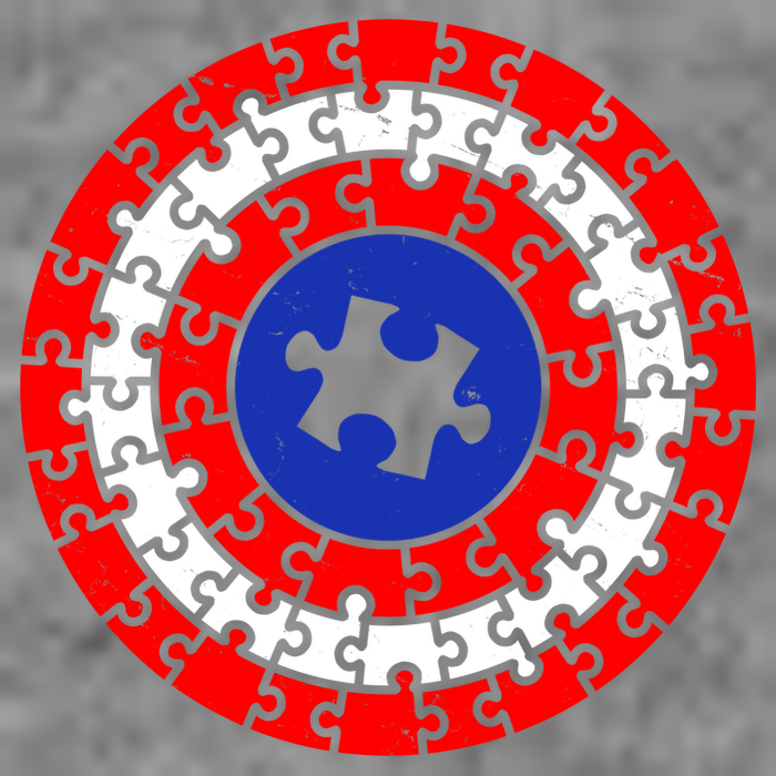 Autism Awareness Captain Puzzle Shield Baby Bodysuit