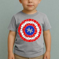 Autism Awareness Captain Puzzle Shield Toddler T-Shirt