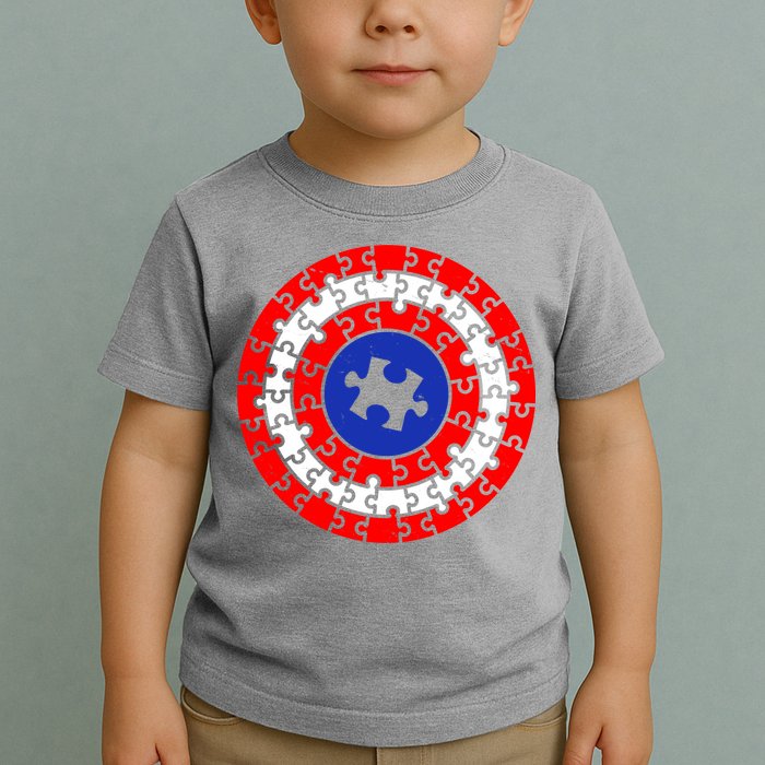 Autism Awareness Captain Puzzle Shield Toddler T-Shirt