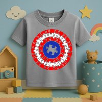 Autism Awareness Captain Puzzle Shield Toddler T-Shirt