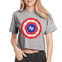 Autism Awareness Captain Puzzle Shield Crop Top