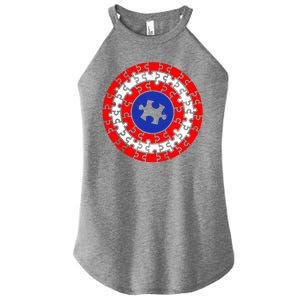 Autism Awareness Captain Puzzle Shield Women's Perfect Tri Rocker Tank