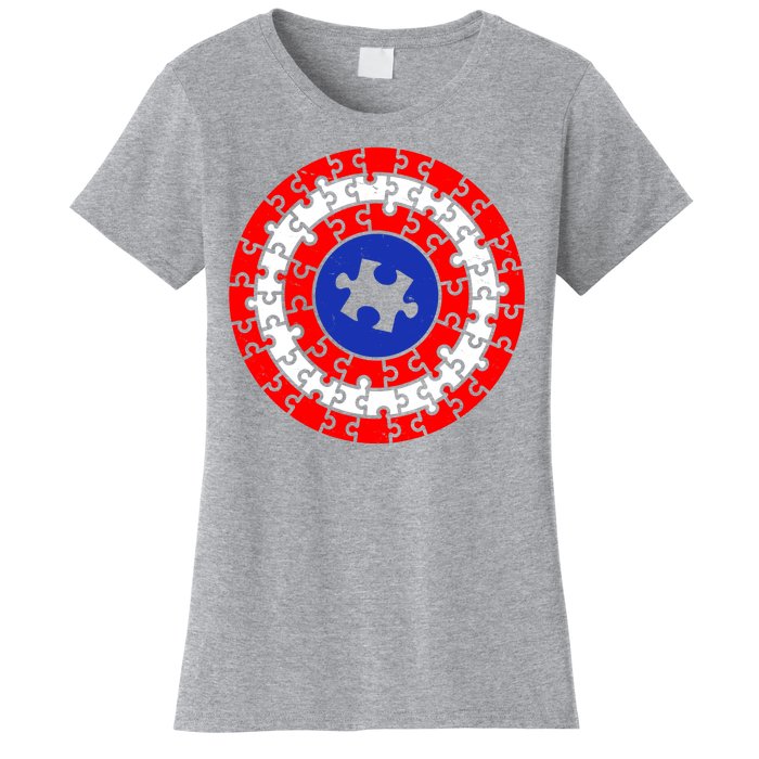 Autism Awareness Captain Puzzle Shield Women's T-Shirt