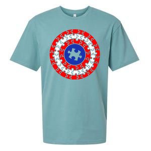 Autism Awareness Captain Puzzle Shield Sueded Cloud Jersey T-Shirt