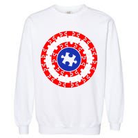 Autism Awareness Captain Puzzle Shield Garment-Dyed Sweatshirt