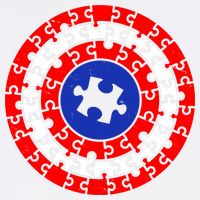 Autism Awareness Captain Puzzle Shield Garment-Dyed Sweatshirt