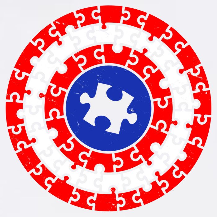 Autism Awareness Captain Puzzle Shield Garment-Dyed Sweatshirt
