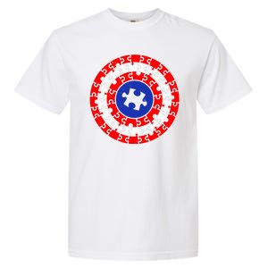 Autism Awareness Captain Puzzle Shield Garment-Dyed Heavyweight T-Shirt