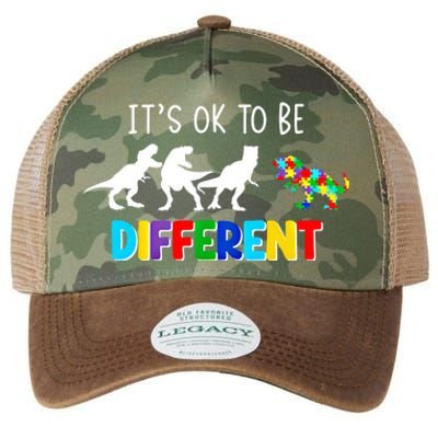 Autism Awareness Cute Dinosaur Gift ItS Ok To Be Different Gift Legacy Tie Dye Trucker Hat