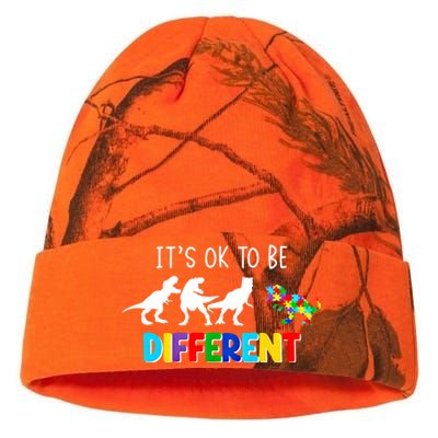 Autism Awareness Cute Dinosaur Gift ItS Ok To Be Different Gift Kati Licensed 12" Camo Beanie