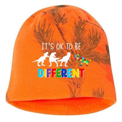 Autism Awareness Cute Dinosaur Gift ItS Ok To Be Different Gift Kati - Camo Knit Beanie