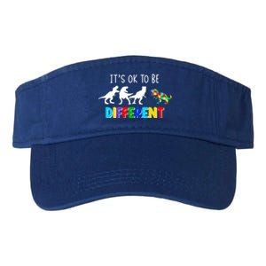 Autism Awareness Cute Dinosaur Gift ItS Ok To Be Different Gift Valucap Bio-Washed Visor