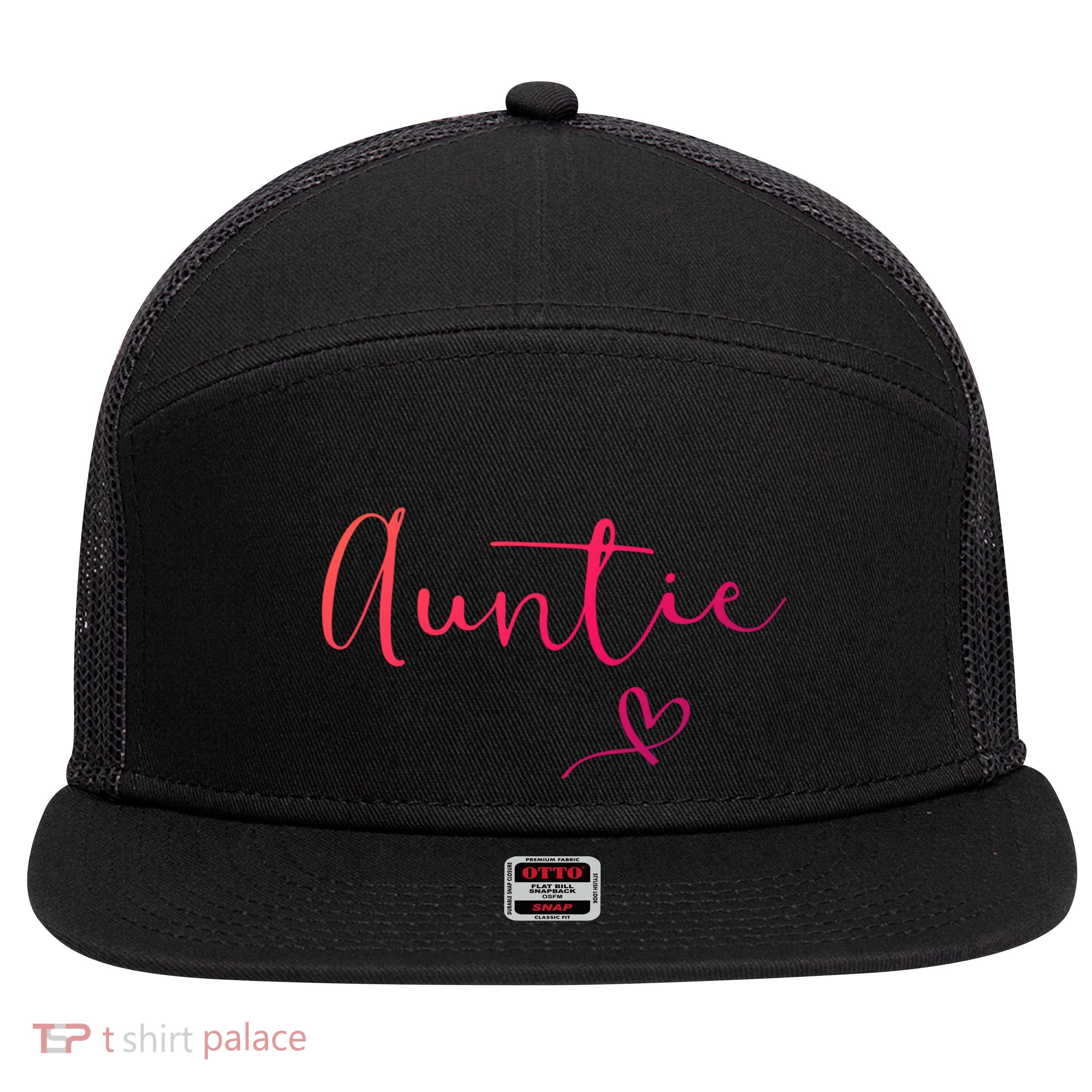 Auntie Aunt Christmas Mothers Day Birthday Nephew Gift 7 Panel Mesh Trucker Snapback Hat