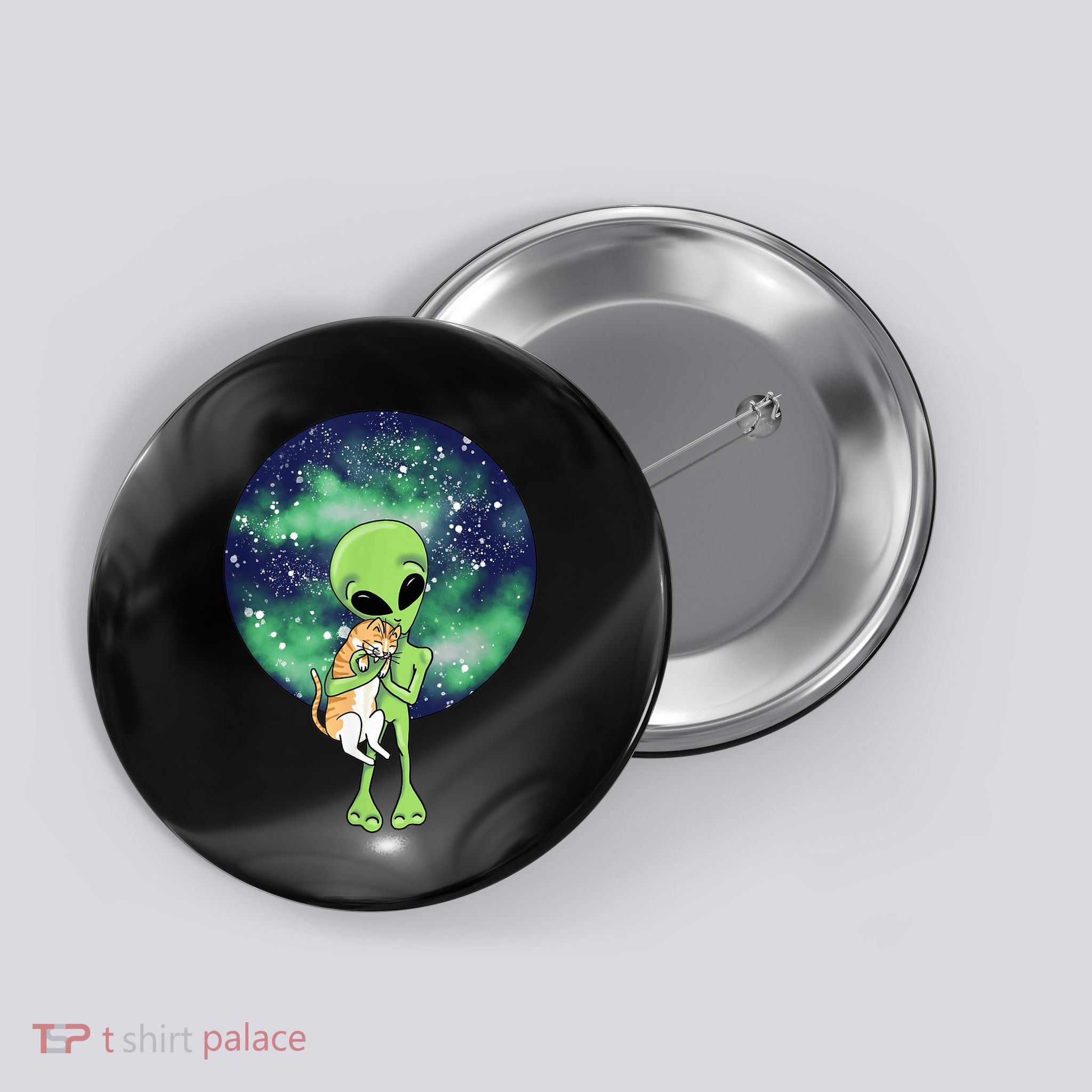 Alien And Cat Button