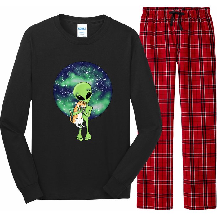 Alien And Cat Long Sleeve Pajama Set