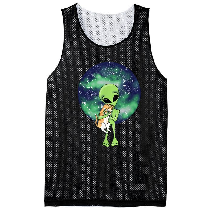 Alien And Cat Mesh Reversible Basketball Jersey Tank