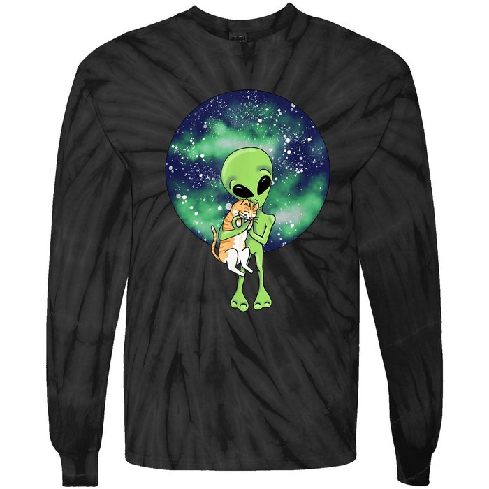 Alien And Cat Tie-Dye Long Sleeve Shirt