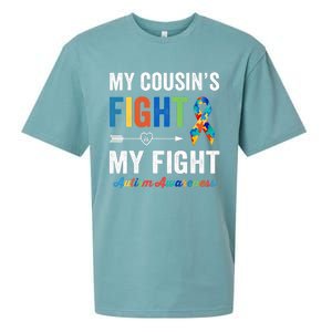 Autism Awareness Cousin My Cousin's Fight Is My Fight Sueded Cloud Jersey T-Shirt