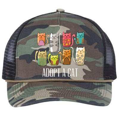 Adopt A Cat Shirts Cat Rescue Cat Adoption Retro Rope Trucker Hat Cap