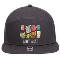 Adopt A Cat Shirts Cat Rescue Cat Adoption 7 Panel Mesh Trucker Snapback Hat