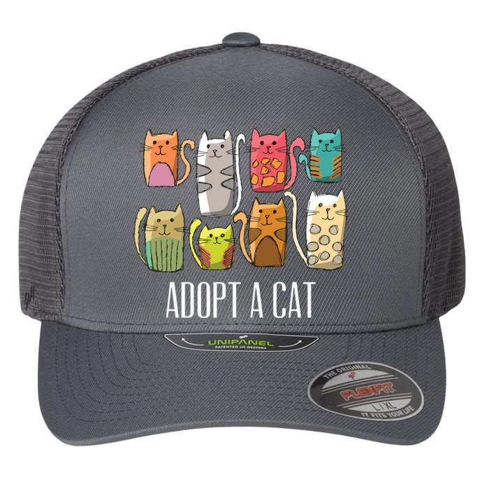 Adopt A Cat Shirts Cat Rescue Cat Adoption Flexfit Unipanel Trucker Cap