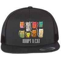 Adopt A Cat Shirts Cat Rescue Cat Adoption Flat Bill Trucker Hat