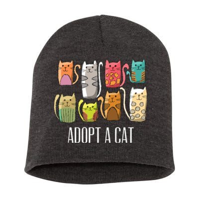 Adopt A Cat Shirts Cat Rescue Cat Adoption Short Acrylic Beanie