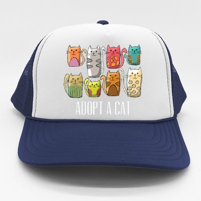 Adopt A Cat Shirts Cat Rescue Cat Adoption Trucker Hat