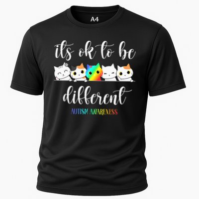 Autism Awareness Cat Its Ok To Be Different Autistic Performance Shirt